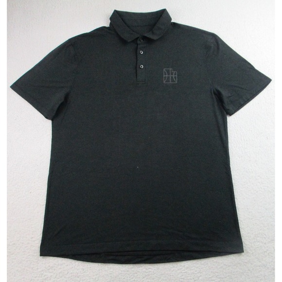 Lululemon Polo Shirt Mens Large Black Utah Jazz Basketball Athletic Golf Stretch - Picture 1 of 8